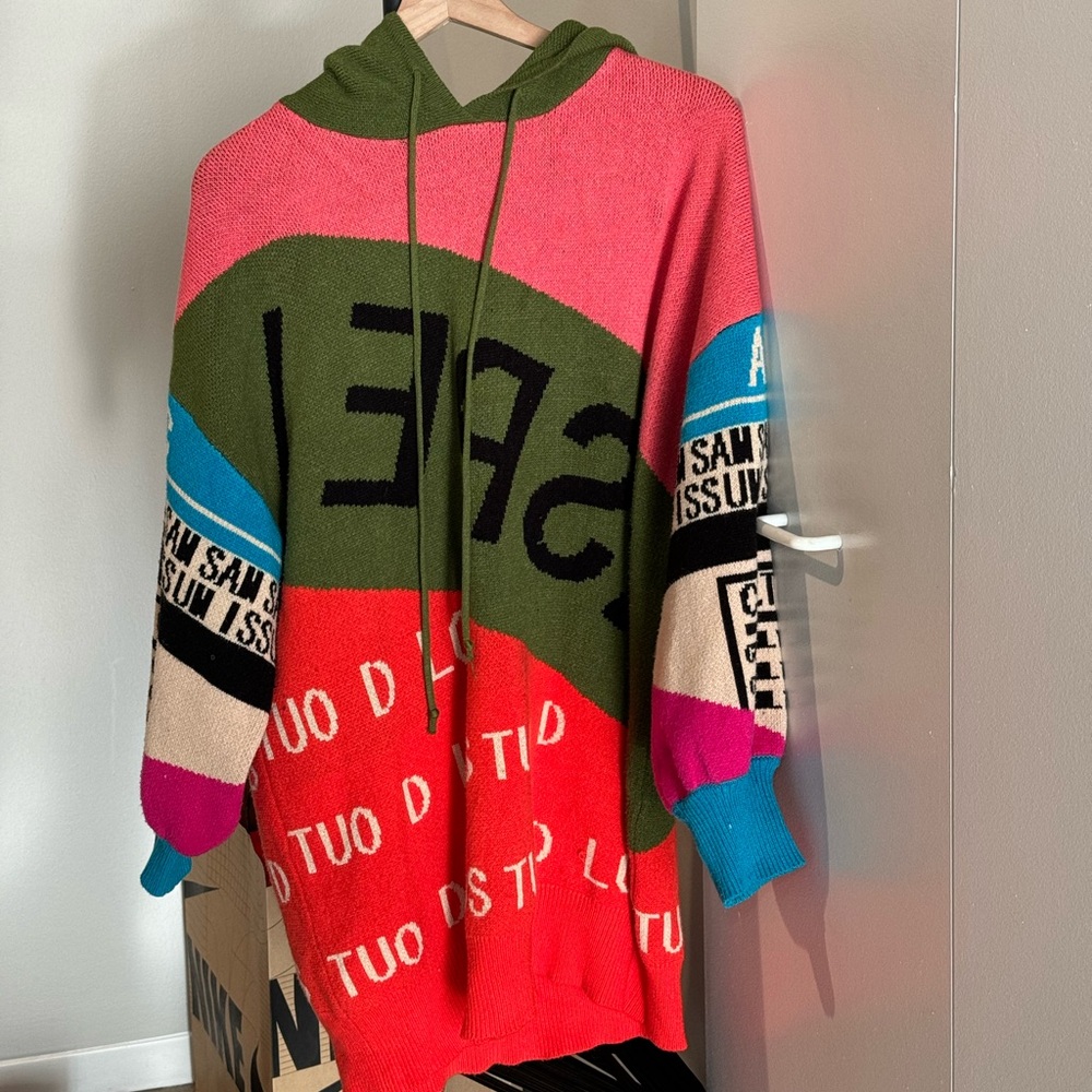 Color block Knitwear Hoodie